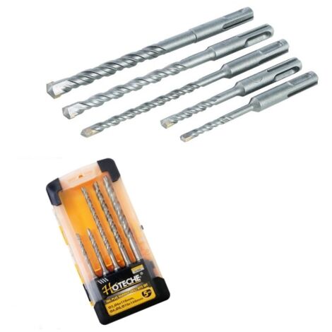 Punte per muro/calcestruzzo/cemento con attacco SDS Plus 5 pezzi Hoteche