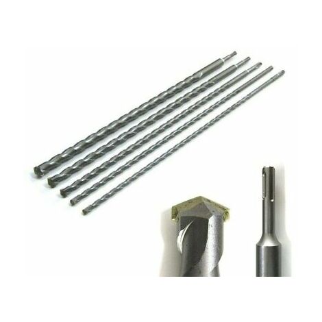 TOPOLENASHOP PUNTE PER TRAPANO DEMOLITORE MARTELLO 5 PZ 600 MM ATTACCO SDS PLUS 60 CM TUV