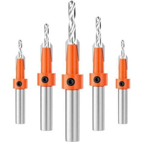 punte per trapano svasatore HSS, punte per trapano svasatore con gambo esagonale da 10 mm, set per lavorazione del legno