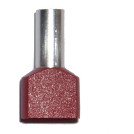 Puntera aislada 10,00 mm², doble, roja, 100 uds