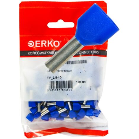 Puntera aislante 2x2,5-10 100 uds azul ERKO