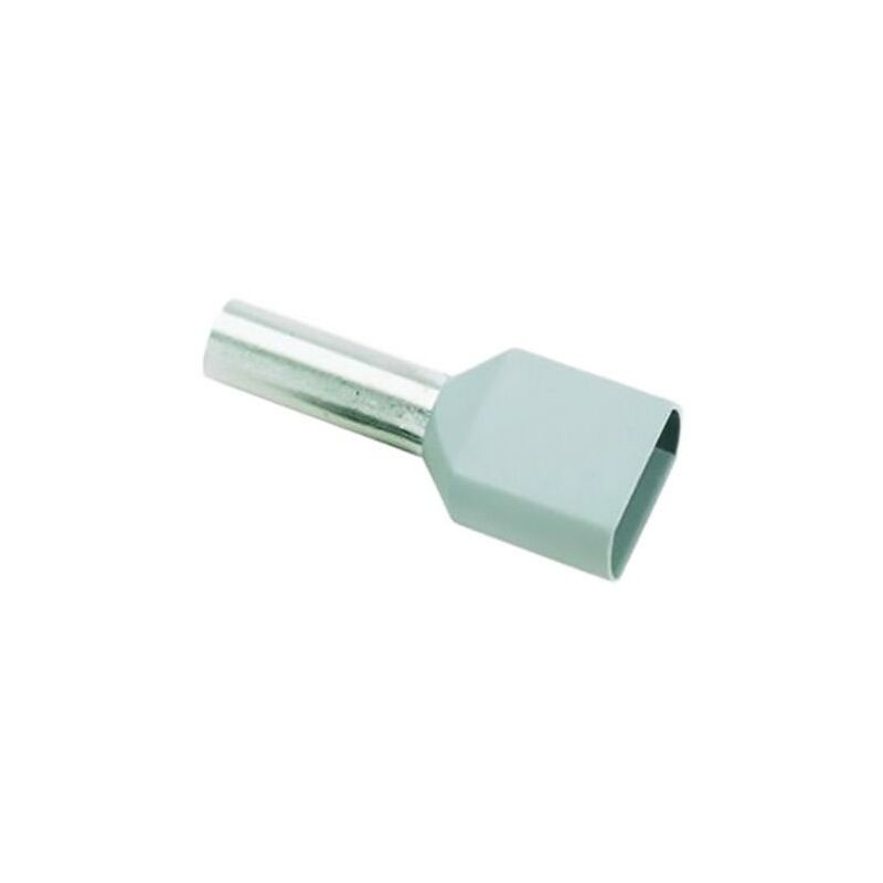 

Puntera Hueca TWIN PreAislados Gris para 2 Cables 4 mmq