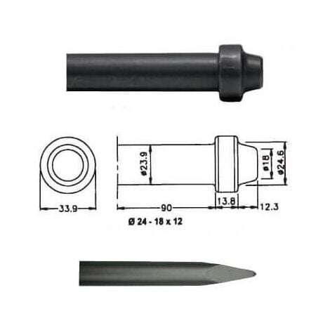 PUNTERO 350MM REDONDO 24x12 ESTRIADO - IMCOINSA