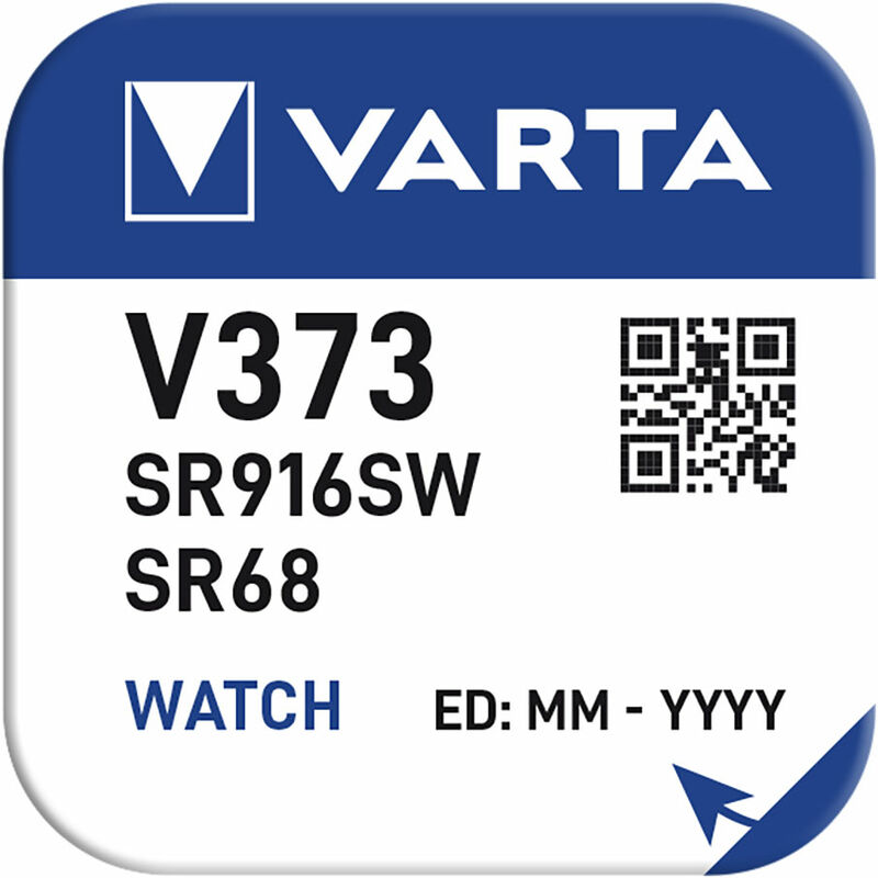 

Micro pila boton silver sr68 - v373 1,55v (blister 1 unid) ø9,5x1,65mm - Varta