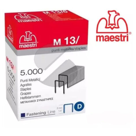 PUNTI METALLICI ZINCATI SERIE 13 PER FISSATRICE 8mm 5000PZ ROMEO MAESTRI