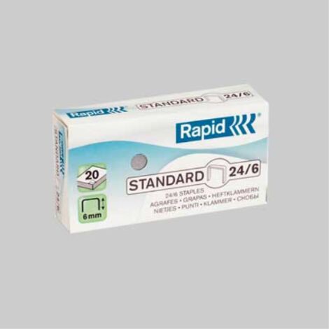 Punti per cucitrice '24/6' per codice 0496202 - h. 6 mm - confezione 2000 pezzi RAPID
