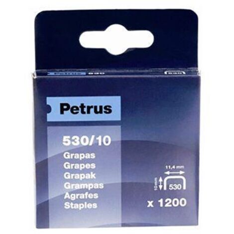 Punti per cucitrice Petrus 530 10 mm 1200 unità rame