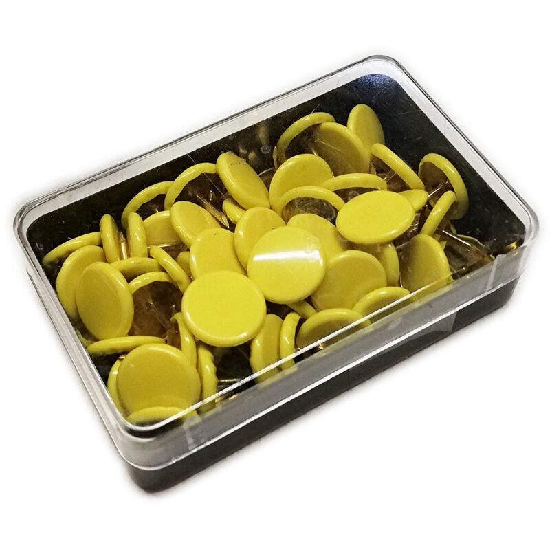 Puntine da disegno punesse in scatola da 70pz, colori giallo canarino