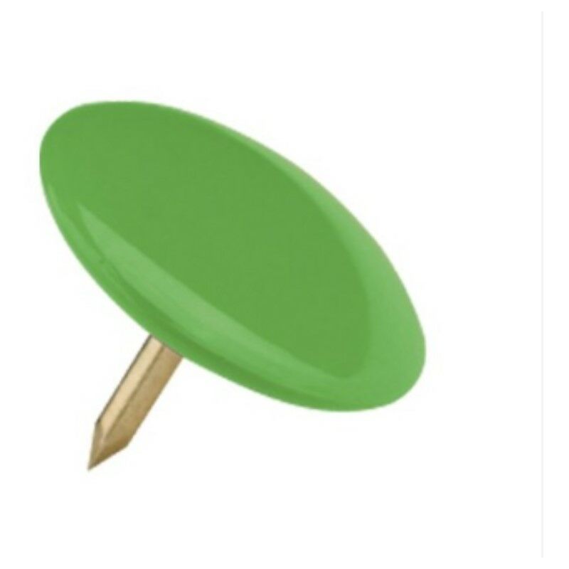 Image of Madidef - confezione da 100 pezzi - puntine da disegno - copertura in plastica colore verde