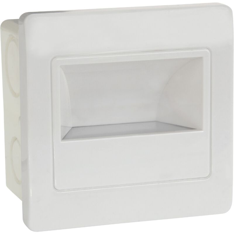 Foco led de pared cuadrado blanco con detector de microondas 2W (Eq. 16W) 4200K Dim. 86x86mm