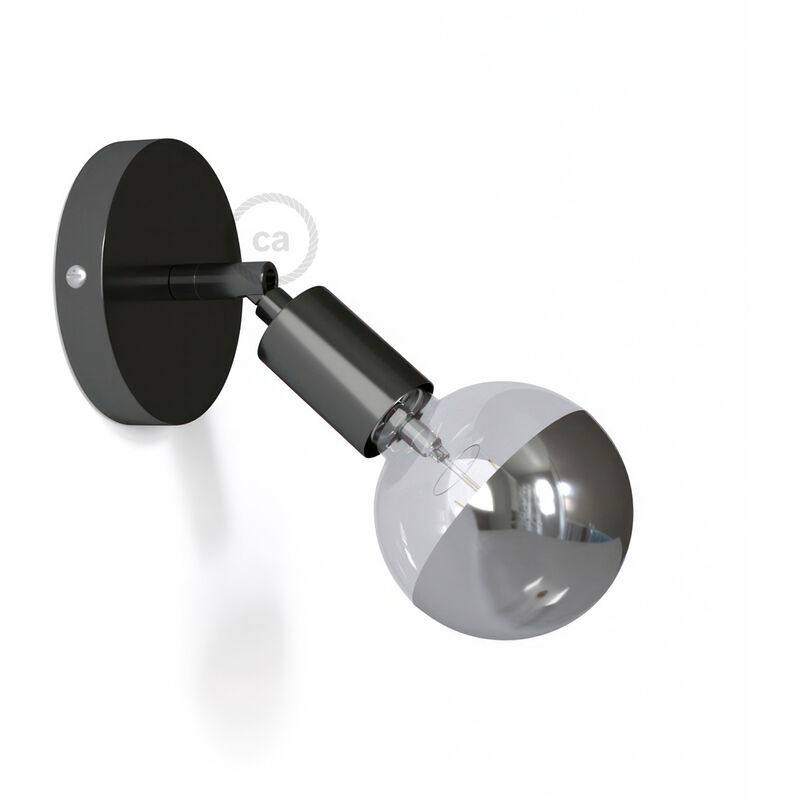 

Creative Cables - Punto de luz orientable Metal 90º, lámpara de pared o techo | Con bombilla - Negro perla - Negro perla