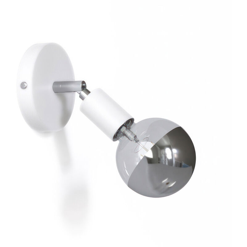 

Creative Cables - Punto de luz orientable Metal 90º, lámpara de pared o techo | Con bombilla - Blanco mate - Blanco mate