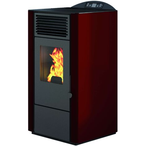 Punto Fuoco STUFA A PELLET LORY -KW 9,5 CON TELECOMANDO Col. Rosso