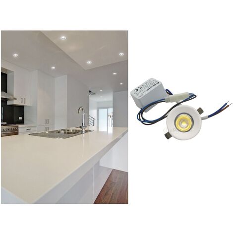 Punto luce led cob 1w bianco tondo segnapasso mini faretto da incasso con driver lampadina 220V  Bianco freddo