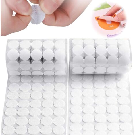Puntos adhesivos redondos de doble cara de 20 mm, 600 unidades, puntos adhesivos redondos y duraderos para proyectos de bricolaje en papel, plástico, vidrio, cuero y metal (blanco).