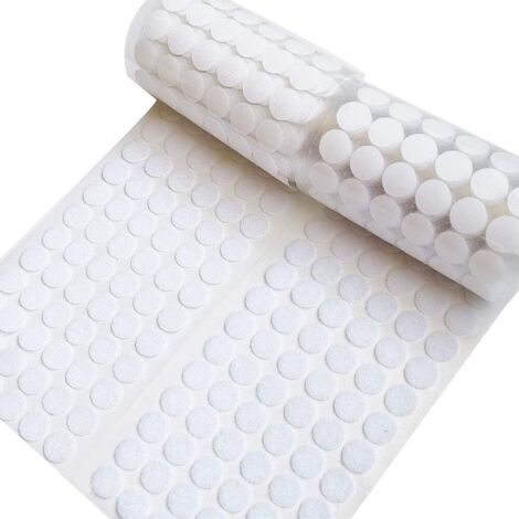 Puntos autoadhesivos, 1000 unidades, puntos de velcro de fuerte agarre, puntos de nailon autoadhesivos de 1,5 cm de diámetro, impermeables, para aula, oficina y hogar.
