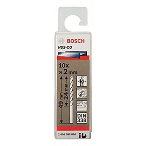 Punzione a spirale in acciaio inossidabile PRO HSS-Co, 2 x 24 x 49 mm, set da 10 pezzi