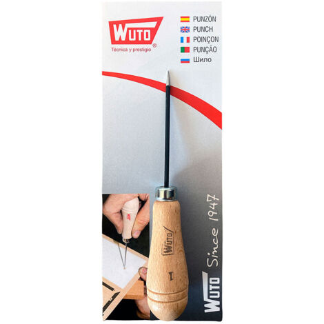 Punzoncino manico legno Ø2,7mm x 80mm manico legno Wuto
