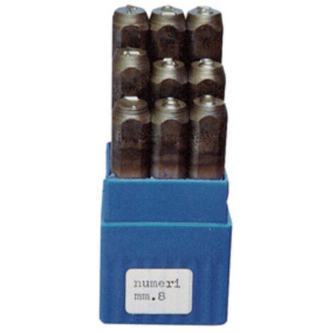 PUNZONI IN ACCIAIO SERIE  9 NUMERI 4X60 MM- 1,0 confezione