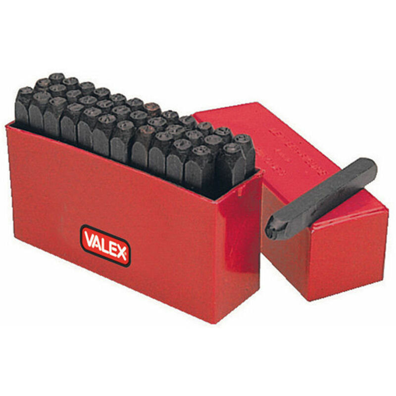 Kit 36 pz punzoni assortiti in acciaio con lettere numeri stampini Valex 1980328