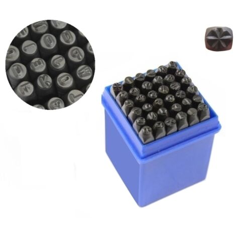 Punzoni/Numeratori lettere e numeri + simbolo 36 pezzi 10mm