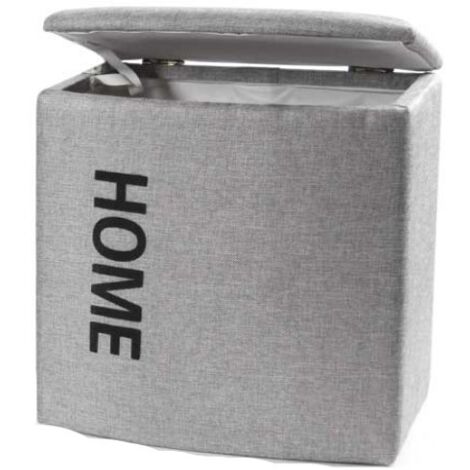 Puof contenitore portabiancheria ceste grigio portatutto