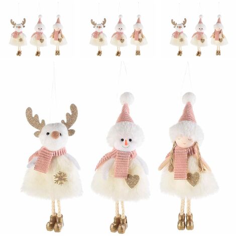 Pupazzetti Natalizi da Appendere per Albero di Natale, Casa, Vetrine Set da 9 Pz