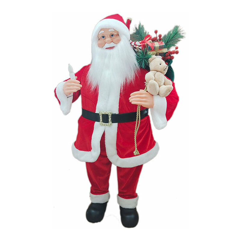 Pupazzo Babbo Natale H60 cm con Movimento Luci e Suoni Rosso