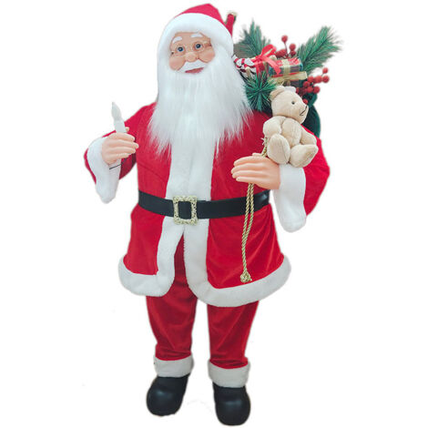 Pupazzo Babbo Natale H60 cm con Movimento Luci e Suoni Rosso
