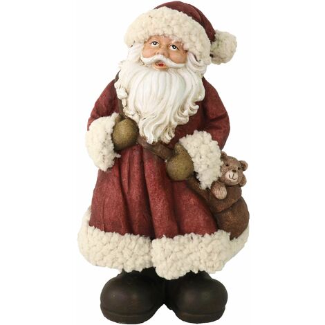 Pupazzo Babbo Natale in Resina rosso cm 18x17xh34