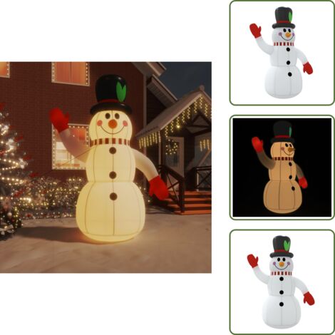 Pupazzo di neve con luci - vidaXL Pupazzo di Neve Gonfiabile con LED 300 cm - Decorazione esterna
