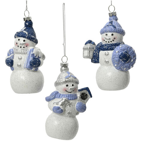 PUPAZZO DI NEVE INFRANGIBILE COLORE BLU E BIANCO ASSORTITO 3 VARIANTI (1 PEZZO, INVIO CASUALE)
