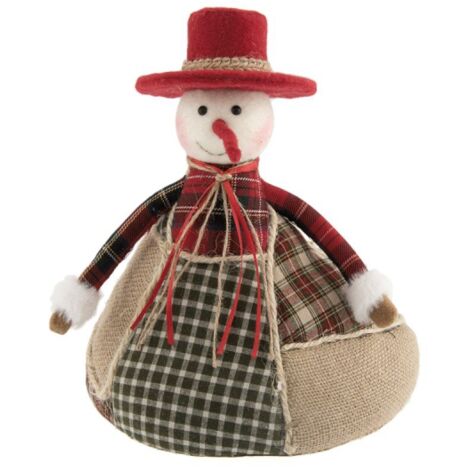 Pupazzo di neve patchwork 27 cm