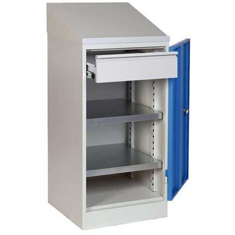 Pupitre d'atelier fixe - 2 étagères et 1 tiroir - Dim 500x500x1120mm - W030100005