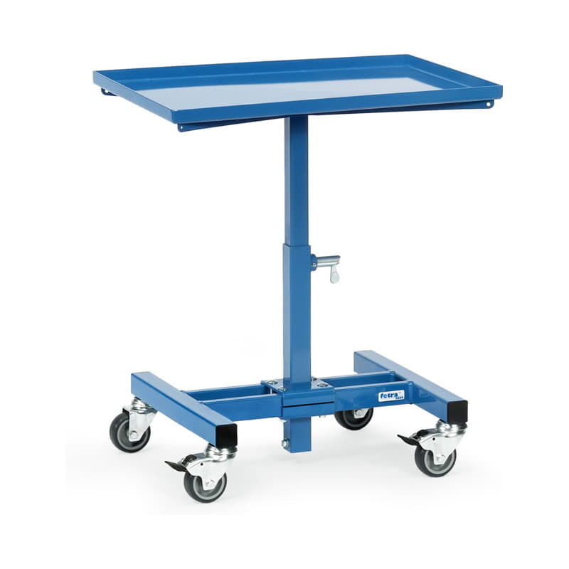 Servante d´atelier surface de chargement L605xl405 mm hauteur réglable 524-774 mm bleu brill., ral 5007 mobile