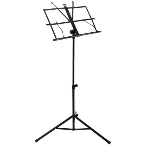 Pupitre de Musique en Métal Pliable Réglable pour Piano Guitare Cours et Répétitions