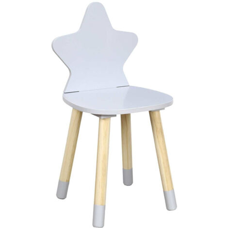 Puppe SEDIA IN LEGNO PER BAMBINI GRIGIA STELLA