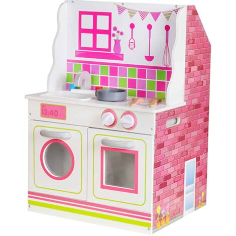 Puppenhaus und Spielküche 2 in 1 Estela Outdoor Toys aus MDF 47,5x40x67,5 cm