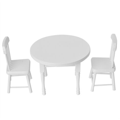 Puppenhauszubehör: 3-teiliges Set (Tisch und Stuhl), Möbel im Maßstab 1:12, Foto-Requisiten