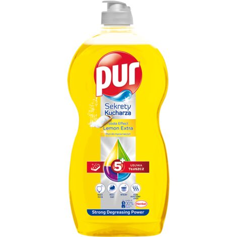 PUR Chef's Secrets Lemon Extra - Detersivo per piatti 1,2 l - Rimuove grasso e odori sgradevoli