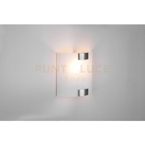 PURA APPLIQUE VETRO QUADRATA GANCI METALLO ACCIAIO 20X20CM 1 LUCE ATTACCO E27