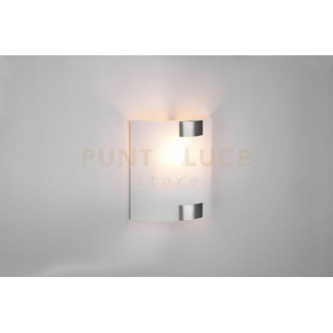 PURA APPLIQUE VETRO QUADRATA GANCI METALLO ACCIAIO 20X20CM 1 LUCE ATTACCO E27