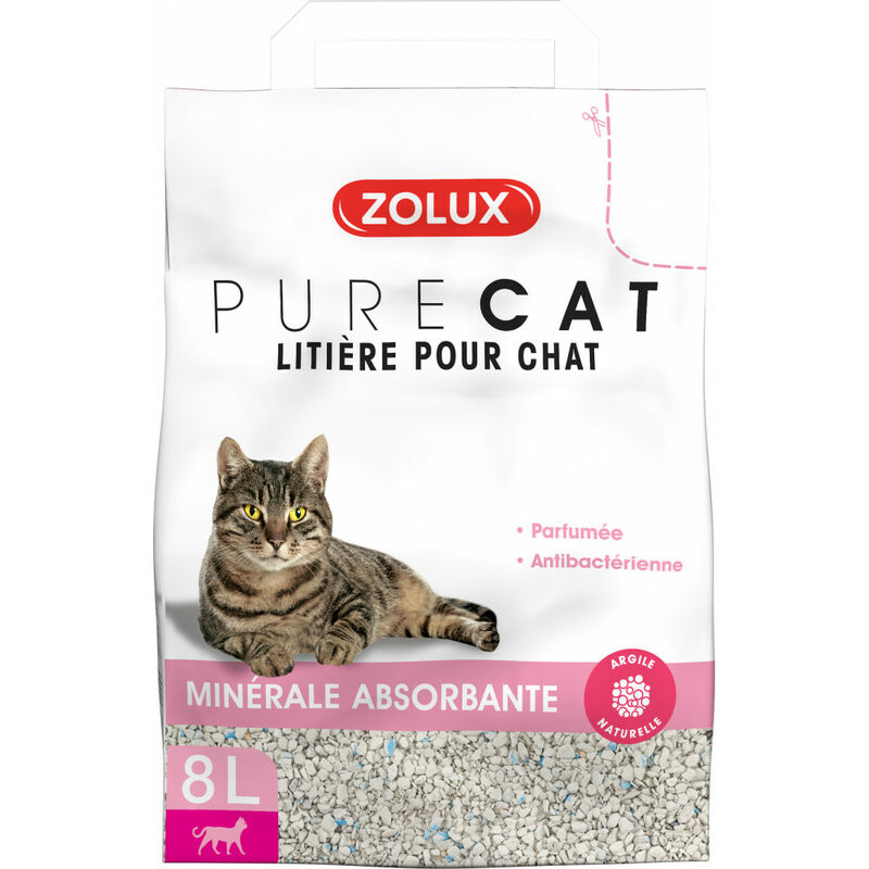 

Pura arena mineral para gatos. 8 litros. para gatos.