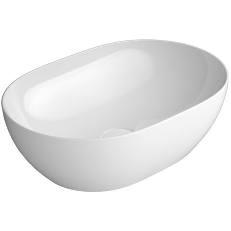 PURA comptoir lavabo en céramique 50x35cm, blanc ExtraGlaze