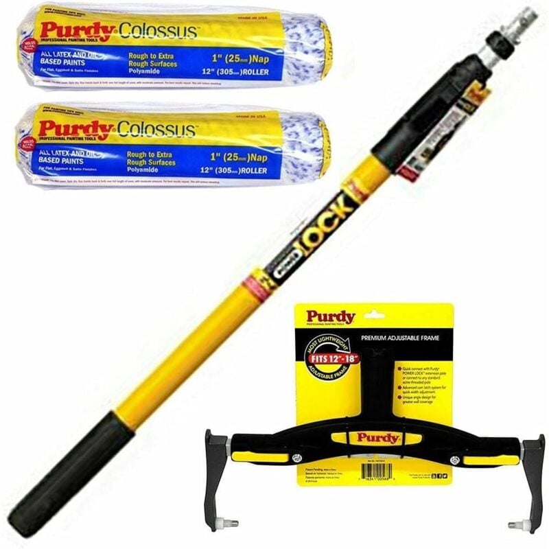 Purdy - Colossus 4pc Complete Roller System Kit 12' Rollers Adjustable Frame + Pole