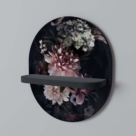 PURE BLOSSOM Ovales Regal Schwarz