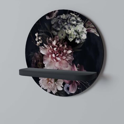 PURE BLOSSOM Rundes Regal Schwarz