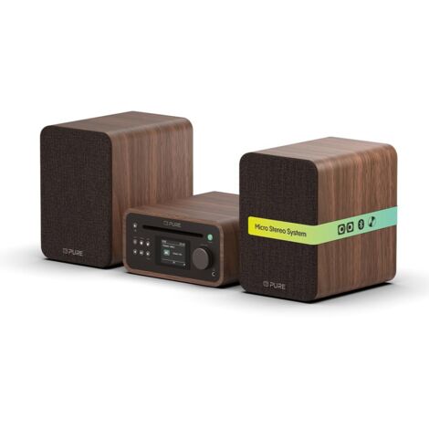 Pure Classic Stereo Mini Microsistema audio per la casa 40 W Marrone, Noce
