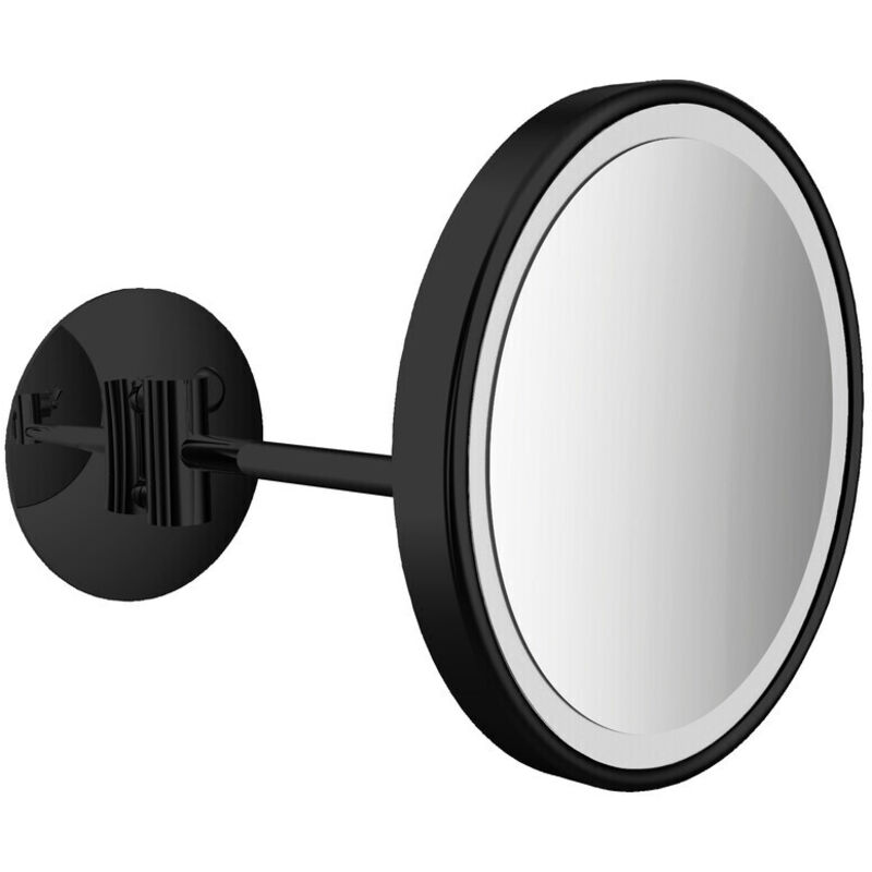 

PURE LED espejo de afeitado y cosmético con sensor táctil LED redondo de 1 brazo y 3 pliegues negro