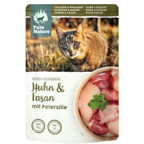 PURE NATURE CAT  Comida húmeda para gatos  Bolsa de 85 g - Adulto  Pollo con faisán 85 g